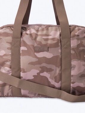 PINK Victoria's Secret Camo Travel Duffle Bag - brown